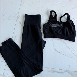 Pangaia - Black Sports Bra and Leggings Set